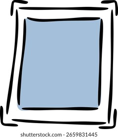 Marco incompleto dibujado a mano con Vector de inserción azul