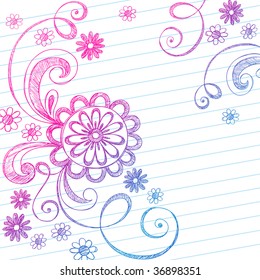 handgezeichnete Skizze-Notebook-Doodle auf Papierhintergrund