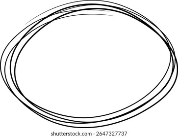  Hand-Drawn Sketchy Oval Frame Element