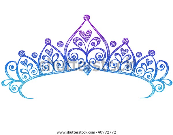 Handdrawn Sketchy Royalty Princess Tiara Crown のベクター画像素材