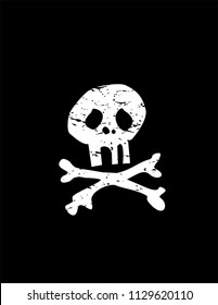 the hand-drawn Skull pirate icon logo vector