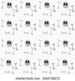 Hand-drawn, skulls vector on white background.