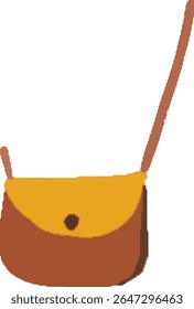 Um saco de tipoia desenhado à mão para mulheres em um estilo de vetor macio e texturizado. Adequado para clipart de moda, design de acessórios, etiqueta de produto e conjuntos de elementos Muslimah