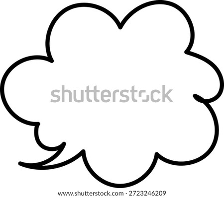 Hand-drawn smokey speech bubble (black line, no fill)