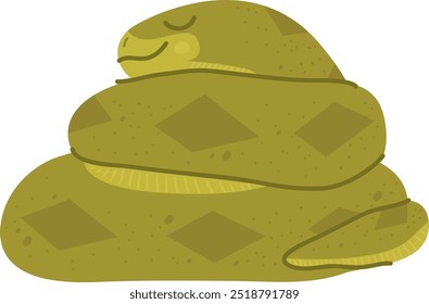 Handdrawn Snake Sleeping Vector Illustration