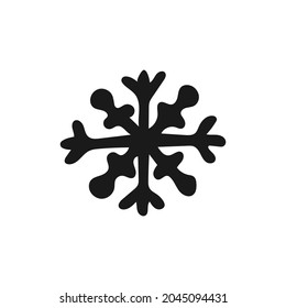 Hand-drawn snowflake icon isolated on white background. Vector illustration