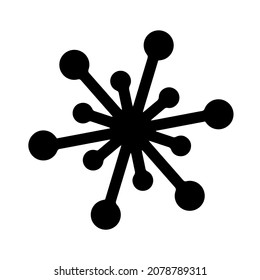 Copo de nieve dibujado a mano. Icono de vector aislado. Esbozo de cristal de hielo. Elementos de Navidad en blanco y negro para la decoración, diseño de tarjetas estacionales, invitaciones, imprenta, textiles, web.