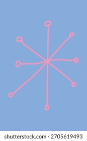 Hand-drawn snowflake on a light blue background	
