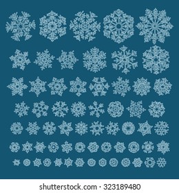 hand-drawn snowflakes set