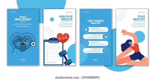 Hand-Drawn Social Media Stories Template for World Health Day
