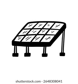 Hand-Drawn Solar Panel Doodle Vector