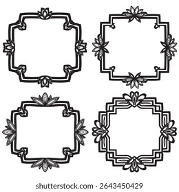 Hand-Drawn and Sophisticated Vintage Decorative Floral Border Vector Collection
