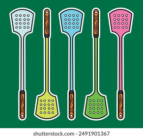 Handdrawn Spatula Sticker Vector Illustration