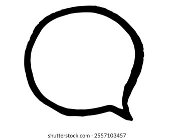 Hand-drawn speech bubble brush touch illustration