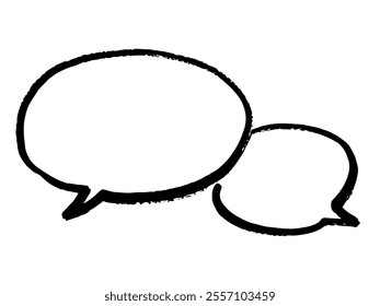 Hand-drawn speech bubble brush touch illustration