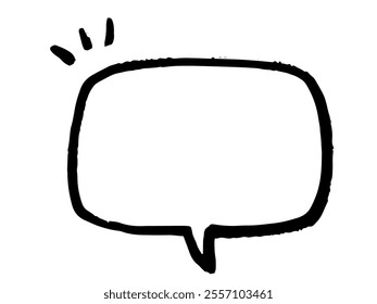 Hand-drawn speech bubble brush touch illustration
