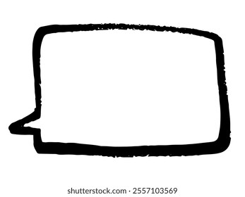 Hand-drawn speech bubble brush touch illustration