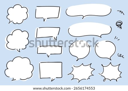 Hand-drawn Speech Bubble and emotional icon Set for Pop Advertising