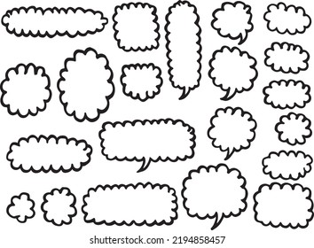 Conjunto de ilustraciones POP de burbuja de voz dibujada a mano
