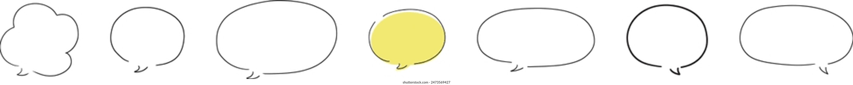 Hand-drawn Speech Bubble Set with Pen