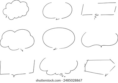 Hand-drawn Speech Bubble Set with Pen vector