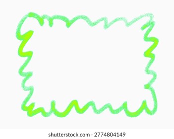 Hand-drawn speech bubble or thought cloud rectangular shape. Textured three colors gritty line puffy frame. Vector artistic element for communication concept, quotes, stickers and banners.