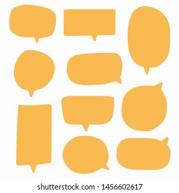 Hand-drawn speech bubble vector set. - Shutterstock ID 1456602617