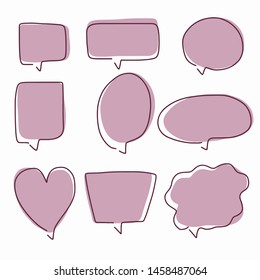 Hand-drawn speech bubble vector set.