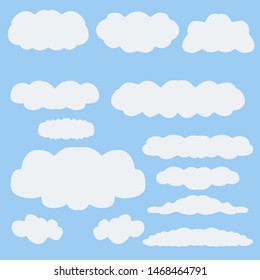 Hand-drawn speech bubble vector set cloud.