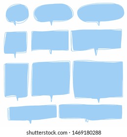 Hand-drawn speech bubble vector set.
