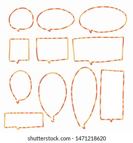 Hand-drawn speech bubble vector set.

