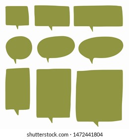 Hand-drawn speech bubble vector set.