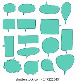 Hand-drawn speech bubble vector set.