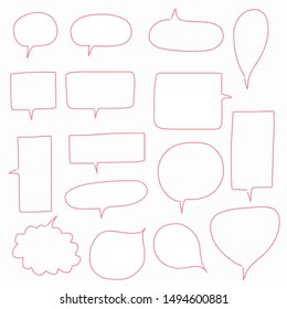 Hand-drawn speech bubble vector set.