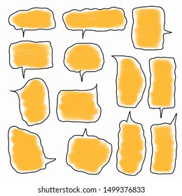 Hand-drawn speech bubble vector set.