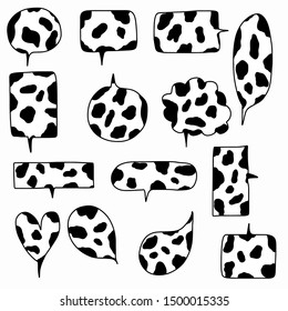 Hand-drawn speech bubble vector set.