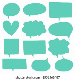 Hand-drawn speech bubble vector set.