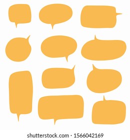 Hand-drawn speech bubble vector set.