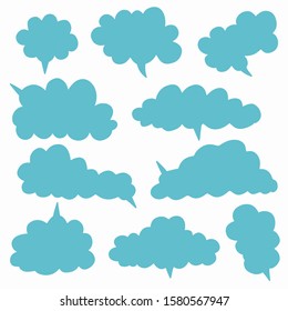 Hand-drawn speech bubble vector set.