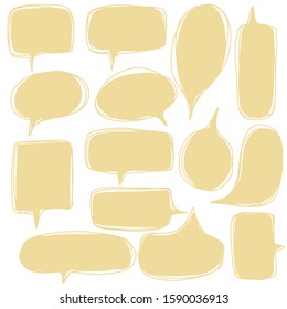 Hand-drawn speech bubble vector set.