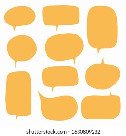 Hand-drawn speech bubble vector set.