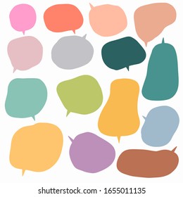 Hand-drawn speech bubble vector set.