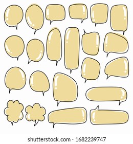 Hand-drawn speech bubble vector set.