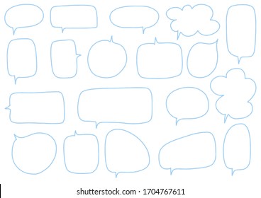 Ensemble d'images vectorielles de bulles de discours dessinées à la main.