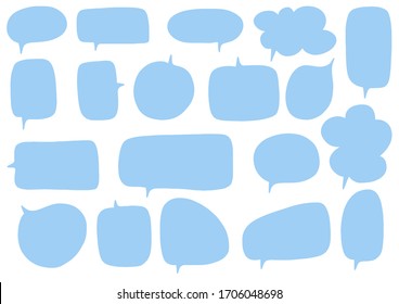 Hand-drawn speech bubble vector set.
