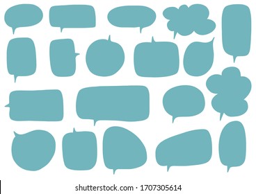 Hand-drawn speech bubble vector set.