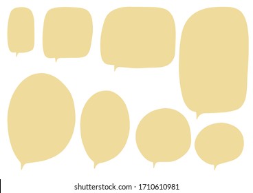 Hand-drawn speech bubble vector set.