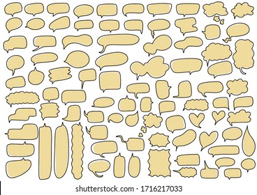 Hand-drawn speech bubble vector set.