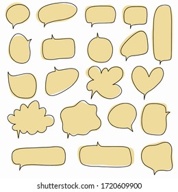 Hand-drawn speech bubble vector set.