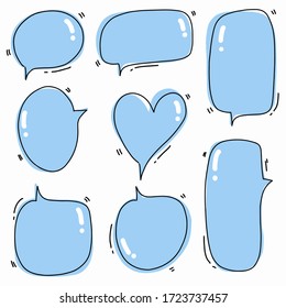 Hand-drawn speech bubble vector set.